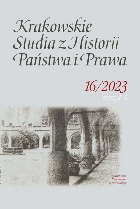 Book cover Krakowskie Studia z Historii Państwa i Prawa, tom 16, zeszyt 4