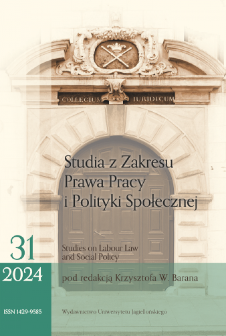 Book cover Studia z Zakresu Prawa Pracy i Polityki Społecznej (31) 2024