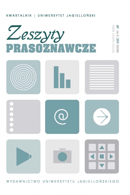 Okładka książki Zeszyty Prasoznawcze Nr 3 (259) 2024