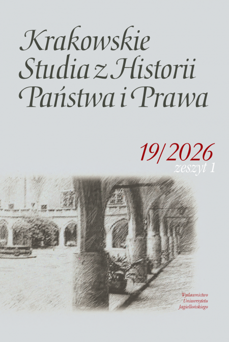 Krakowskie Studia z Historii Państwa i Prawa, tom 19, zeszyt 1