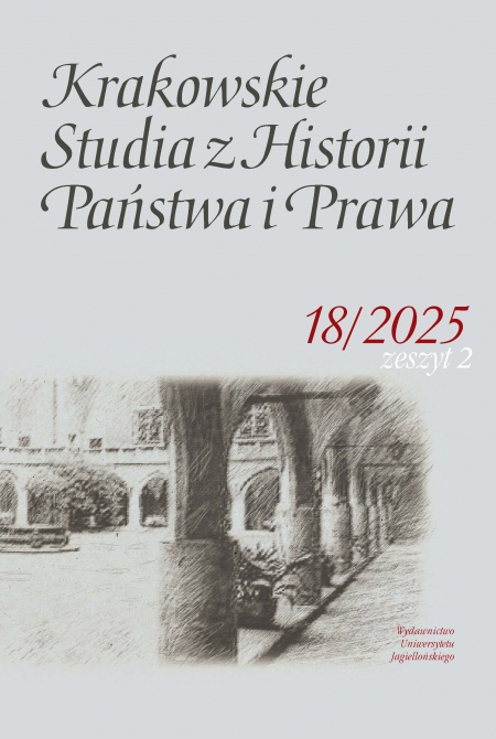 Book cover Krakowskie Studia z Historii Państwa i Prawa, tom 18, zeszyt 2