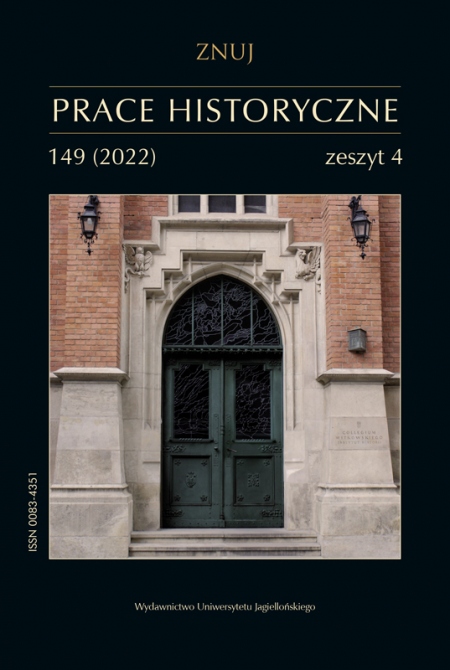 Book cover Prace Historyczne 149 (4) 2022