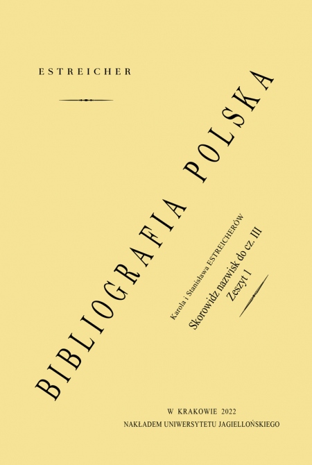 Book cover Bliografia Polska XIX stulecia. Skorowidz nazwisk do cz. III